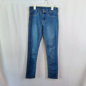 H&M Jeans Womens Size W28 Blue Skinny Ankle Regular Waist Zip Stretch